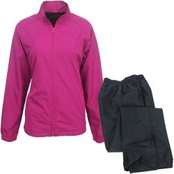 Ixspa Womens Packable Rain Suit Hot Pink M