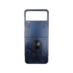 Ring Holder Kickstand Hard PC Armour Case For Samsung Z Flip 4 5G - Blue