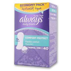 Always Daily Liners Normal Flow 40 Pack - Unscented