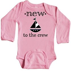 Inktastic New To The Crew Long Sleeve Creeper 6 Months Light Pink 2DD4A