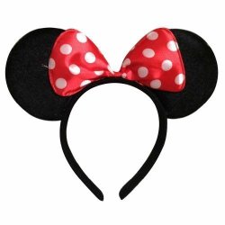 Disney Minnie Mouse Costume Ears Baby Infant Toddler Headband White Dots Red Bow