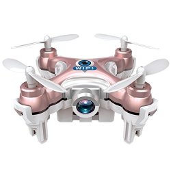 MINI Quadcopter Drone Cestore Smallest 6 Axis Gyroscope Aerial Vehicle Omni-directional Movement Indoor Outdoor Flight Helicopter With Colorful Led 0.3MP HD Camera Wifi Remote Control-rosy