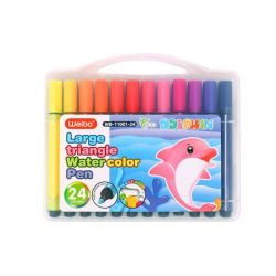 24 Colors Natural Washable Wax Crayon With Pastel Water Art Pens