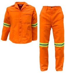 Orange Adult 2-PIECE Conti-suit Overall With Reflective Tape Size 38