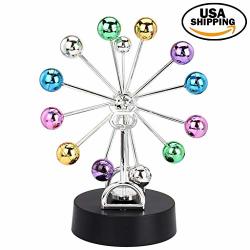 Electronic Perpetual Motion Desk Toy Kinetic Art Galaxy Planet Revolving Balance Balls Physics Science Desk Toy