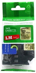 Lm Tapes - Premium 1 2" Black Print On Gold Label Compatible With P-touch TZE-831 Tape TZ-831 And Comes With A Great Tape Color size Guide