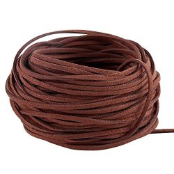 GoFriend 25 Yards Suede Cord Lace Faux Leather Cord Jewelry Making Beading Craft Thread String- 3MM Width Coffee