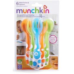 Munchkin Multi Col Fork N Spoon 6 Pack