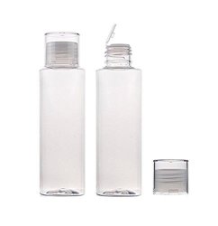 ASTRQLE 6PCS 100ML White Plastic Empty Refillable Portable Squeeze Bottle Flip Cap Lid Jars Makeup Travel Packaging Vial Container For Essential Oil Toner Lotion Shower Use