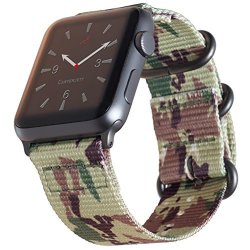 Apple Watch Band 42MM XXL Nylon Nato Iwatch Band For Extra Large Wrists And Ankles Long XL Camouflage Wrist Strap With Gray Hardware For