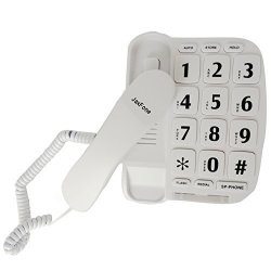 Jaxfone JF11W Big Button Corded Phone For Elderly Amplified Phones For Hearing Impaired Seniors With Loud Handsfree Speakerphone