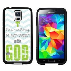 Galaxy S5 Case Laser Technology For Protective Samsung Galaxy S5 Case Black Doo Uc Tm - Quote Luke 1:37 For Nothing Is Impossible With God