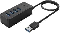 Orico - 4 Port USB 3.0 Hub With 30CM Cable - Black