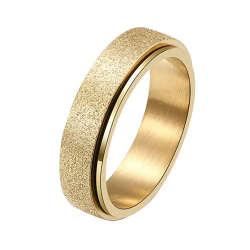 Goldair Gold Glitter Spinner Ring - 7 Us