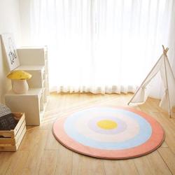 Soft Area Rug for Nursery Children Baby Room Home Decor Pink Grey Rose Carpet for Kids Play Crawling 27.6IN