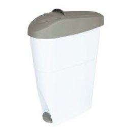 Bin Sanitary Towel Bin White Grey 19 Litre Plastic Pedal Type