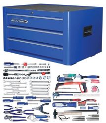 Tool 113PC Set In 3 Drawer Blue-point Textured Blue Topchest Ideal Apprentice Set
