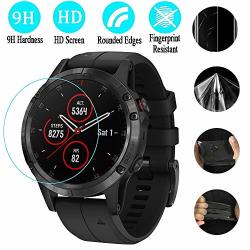 Iusun For Garmin Fenix 5X Plus Screen Protector Full Coverage Anti Scratch Transparent HD Clear Anti-bubble Durable Protector Film Replacement Smart Watch Accessories Clear