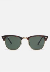 Clubmaster Sunglasses 51MM - Red Havana crystal Green Polarized
