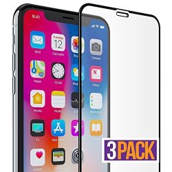 FlexGear Iphone X XS Glass Screen Protector Full Coverage Premium Clear Designed For Iphone X xs 3-PACK