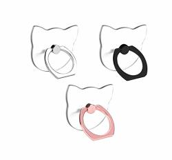 Transparent Cat Cell Phone Ring Holder Kickstand 360ROTATION Clear Cat Cell Phone Finger Ring Grip Stand For Phones pad