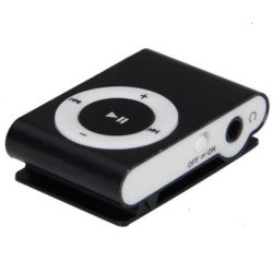 Pocket MP3 Player With Back Clip - Uses Micro Sd Black