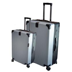 Eco Earth Berlin 2 PC Luggage Spinner Set Silver black