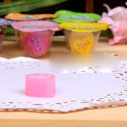 Huayang Love Pudding Jelly Style Rubber Pencil Eraser Wiper Cleaner Random Color: 2PCS