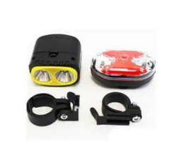 White Front And Rear LED Bike Headlight And Tail Light Set