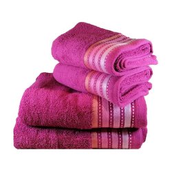Royal Turkish Collection -450GSM -100% Cotton -2 Hand Towels 2 Bath Towels -cerise