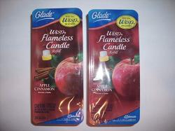 Glade Wisp Flameless Candle Refill Apple Cinnamon Two Pack