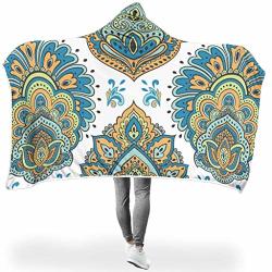 Qxgiao Mandala Flower Lightweight Printed Throw Blanket For Bed Or Couch White 60X80 Inch