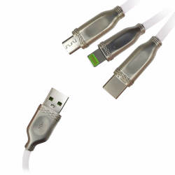Samsung 3IN1 USB Quick Charge & Data Cable For Mobile Phones White