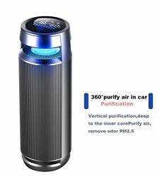 Qiumi Car Air Purifier And Ionizer 8 Million Negative Ion Purifier High-grade Aluminum Alloy Touch Car Air Filter Display Temperature And Humidity Dust Smell Smoke Remover.
