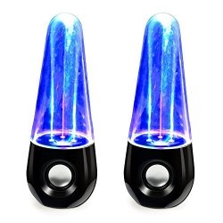 I-kool Original Water Dancing Speakers Super Charged Bass Extra Large Works With Usb Aux Cable Black Tri-oval