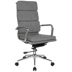 Deals on Studio Padded Fabric High Back Chair - Grey | Compare Prices
