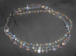 Beaded Necklace - 3-strand - Crystal
