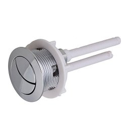 Rdexp Silver 38MM Thread Dia Plastic Dual Flush Toilet Water Tank Push Buttons & 2 Rods