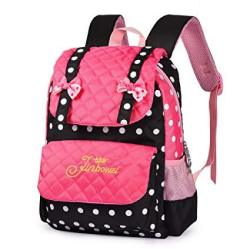 Vbiger Casual School Bag Children School Backpacks For Teen Girls Pink-black