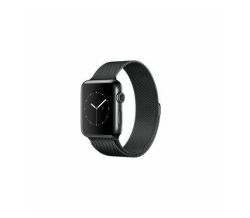 38MM Apple Watch Strap By Zonabel - Milanese Loop - Black Steel