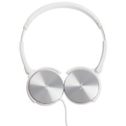 Headphone With Microphone White And Silver