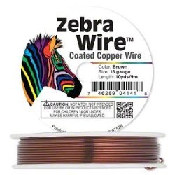 Artistic Beading Wire - Zebra - Imported Copper Coated - Round - Brown - 18 Gauge - 9M Roll