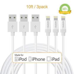 Kinps Apple Mfi Certified Lightning To USB Cable 10FT 3M Iphone Charger Cord Super Long For Iphone 7 7 Plus 6S 6S