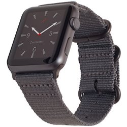 Apple Watch Band Nylon Nato 42MM Space Gray Iwatch Band With Durable Matte Grey Adapters And Buckle Clasp For Apple Watch Sport Nike Series