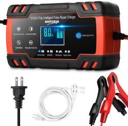Enhanced Edition Car Battery Charger 12V 8A 24V 4A Compatible Car Smart Portable Battery Charger Maintainer pulse Repair Charger Pack For Car
