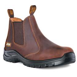 JCB Chelsea Brown Steel Toe Men's Boot Including Free High Quality Work Gloves - 10