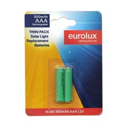 Eurolux Rechargeable Aaa Battery For Solar Light Nimetal Halide 1.2V 300MAH Twin Pack Livestainable