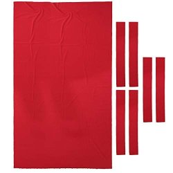 Tongina Professional Billiard Pool Table Cloth Felt 8FT Snooker Table Tablecloth & 6 Strip For Modern Player Indoor outdoor - Choice Of Color - Red