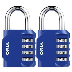 Oria Combination Lock 4 Digit Combination Padlock Set Metal And Plated Steel Material For School Employee Gym Or Sports Locker Case Toolbox Hasp Cabinet