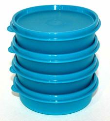 Tupperware Set Of 4 Little Wonders Bowls 6 Ounces Peacock Blue